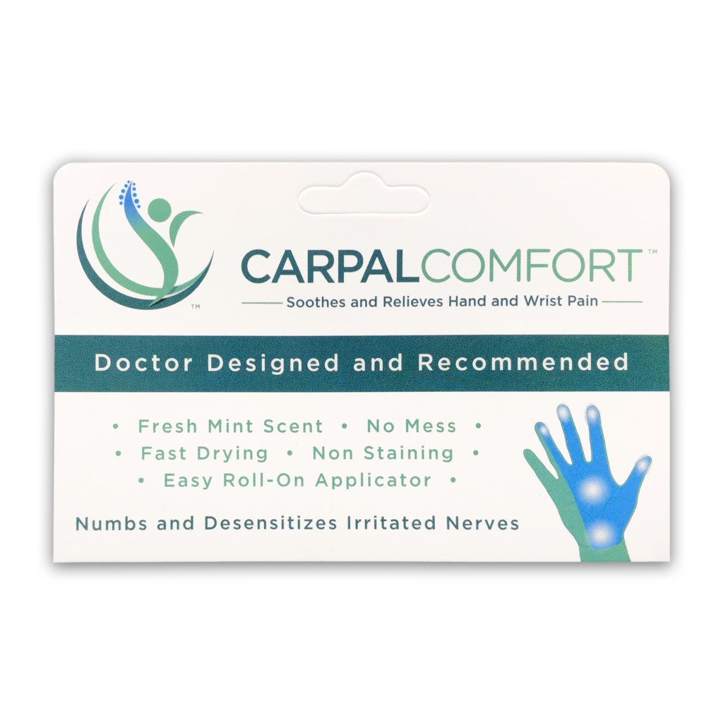 Carpal Comfort Roll-On - 3 fl oz - Back panel of box - Designed to Soothe Carpal Tunnel Pain